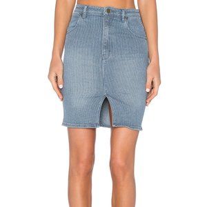 Rolla's denim pinstripe denim pencil skirt